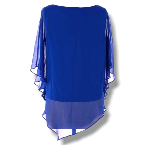 💎Like New! Gorgeous Layered, Floaty Top in Dark Blue by Dana Buchman - Picture 3 of 6
